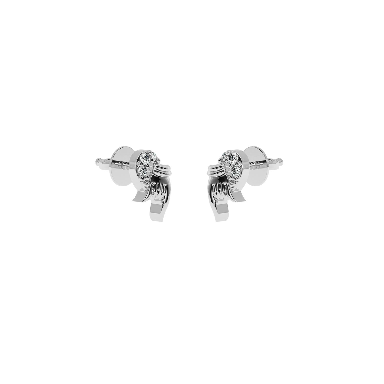 0.09ct Lab Diamond Hand Pose Studs | Symbolic & Stylish